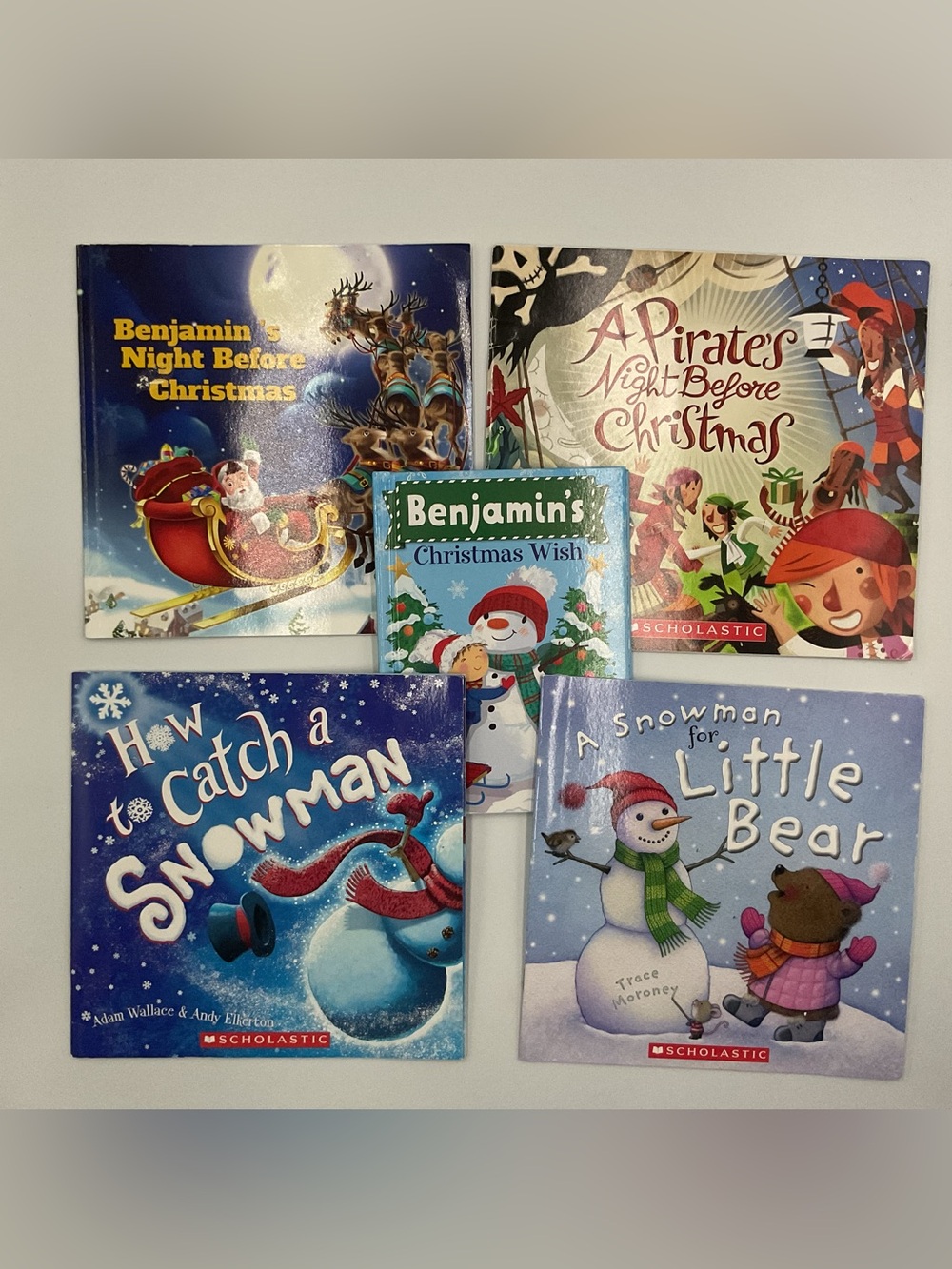 Benjamin Christmas Book Lot x5 Advent Winter Snowman Santa Pirates Early Reader